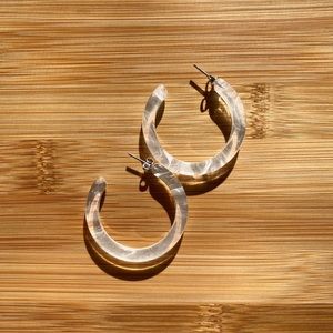 Machete Midi Hoops in Quartz